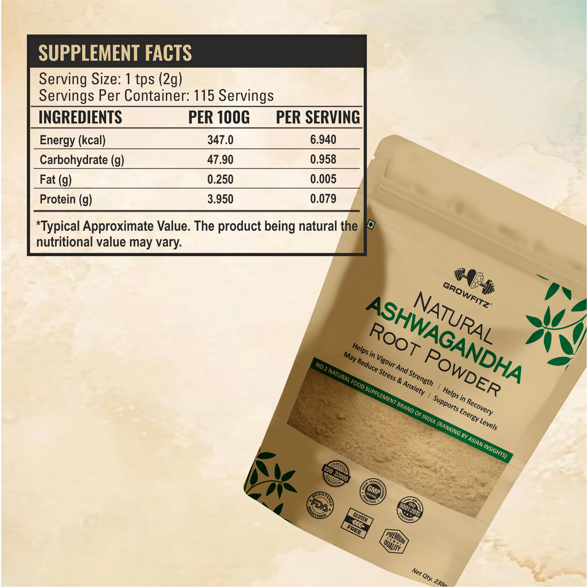 Ashwagandha Root Powder | Herbal Wellness | 230g