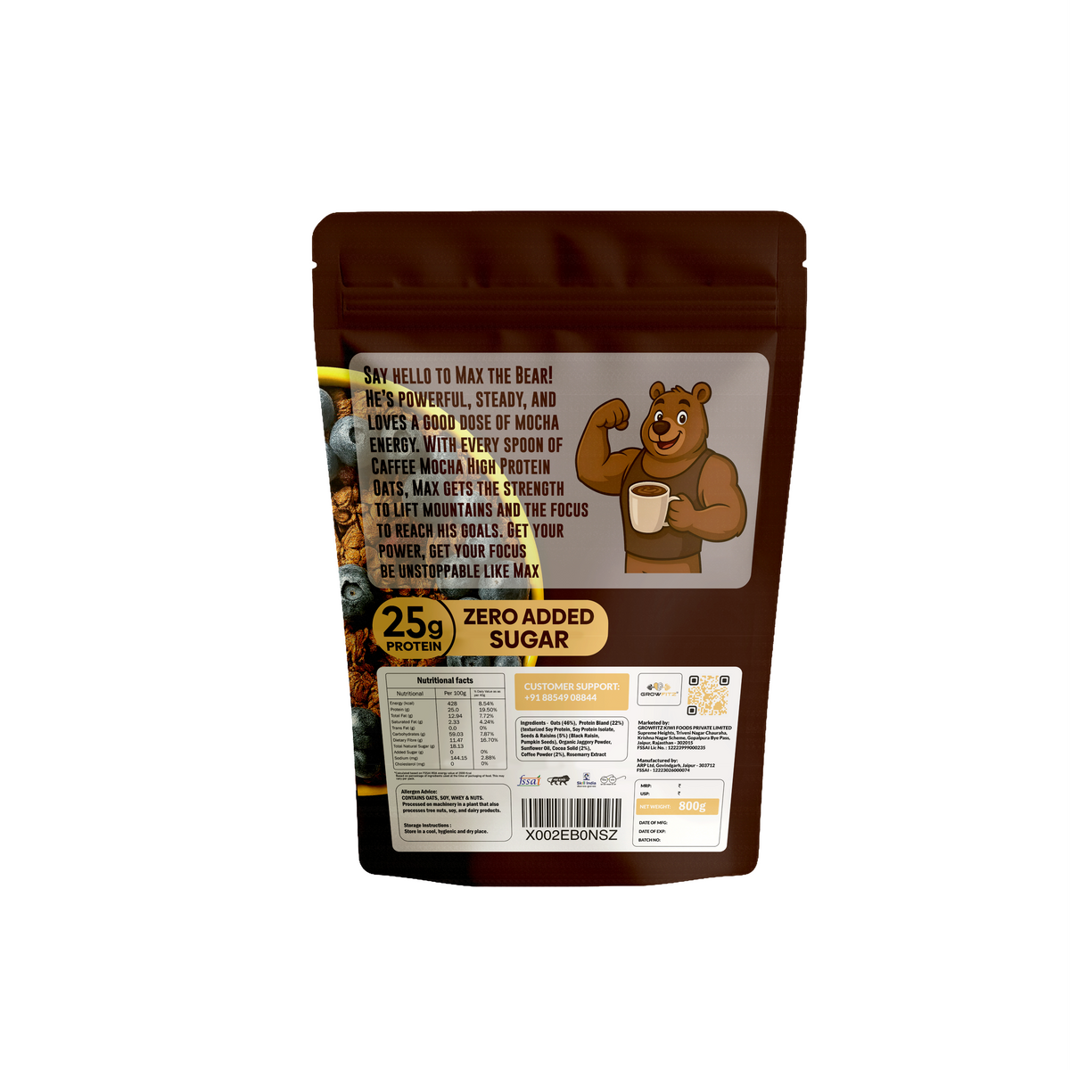 Caffee Mocha Oats | 25g High Protein | 800gm
