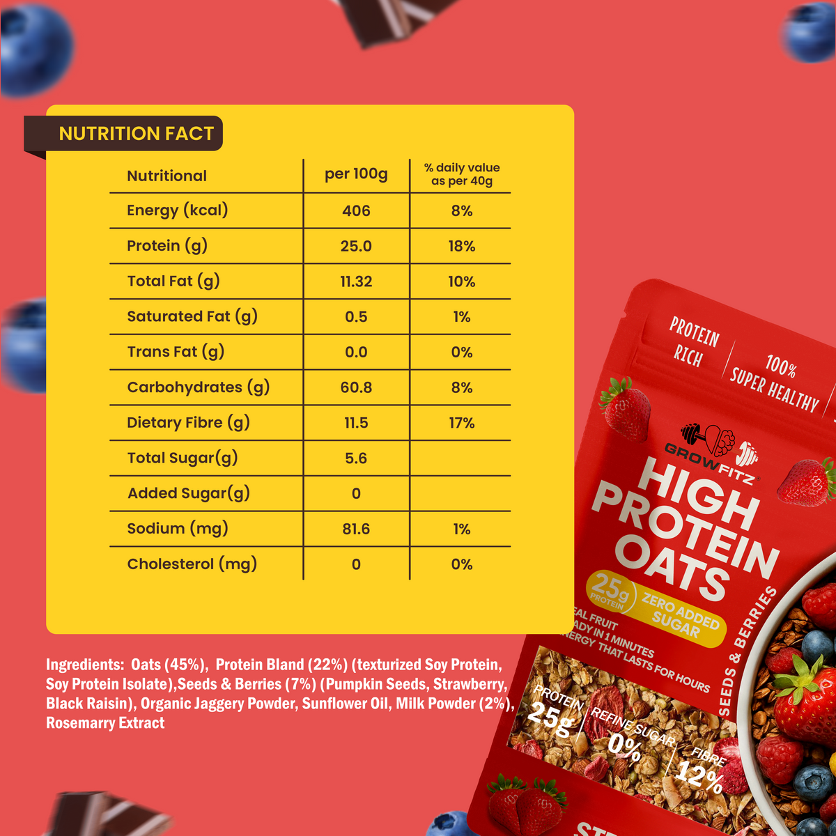 Strawberry Oats | 25g High Protein | 800g