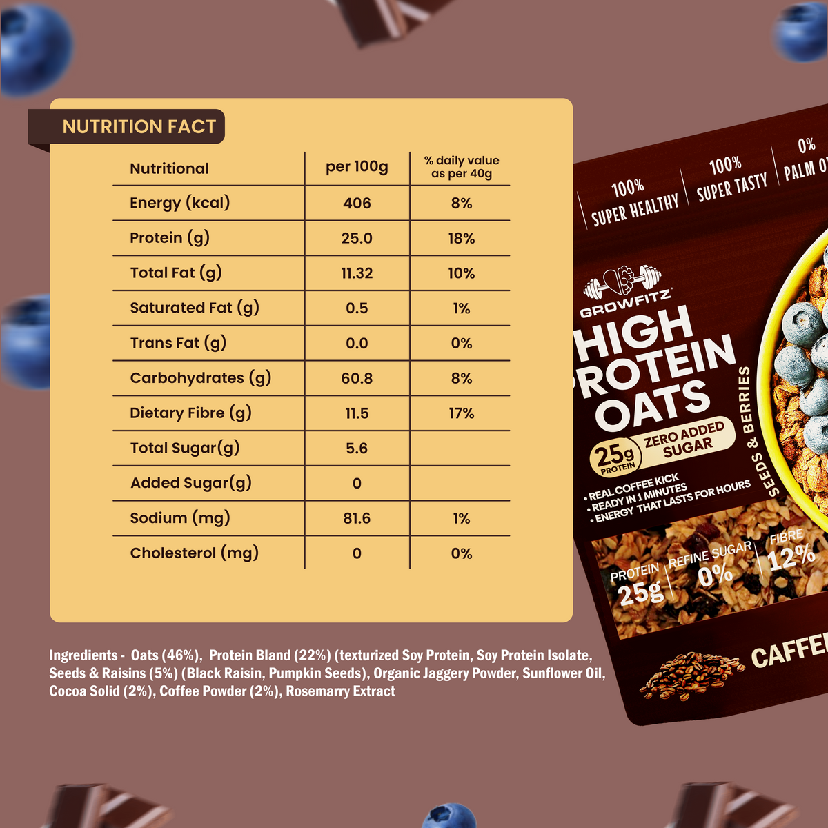 Caffee Mocha Oats | 25g High Protein | 800gm