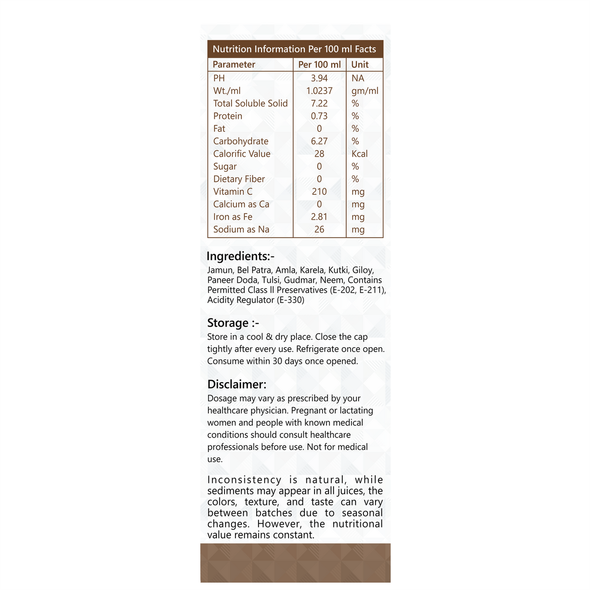 DiabeFit | For Blood Sugar Balance & Metabolic Support | Herbal Juice | 1L