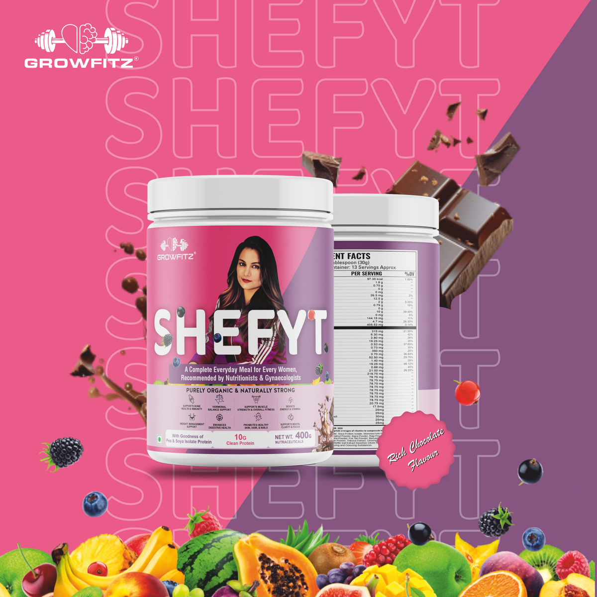 SheFit | Plant Protein | Chocolate Flavor |  Nutritional Meal for Women | 400gm