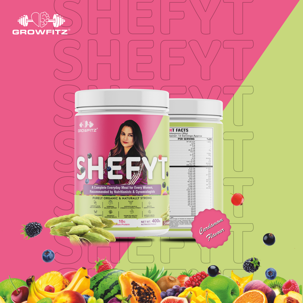 Shefit | Plant Protein | Cardamom (Elaichi) | Nutritional Meal for Women | 400gm