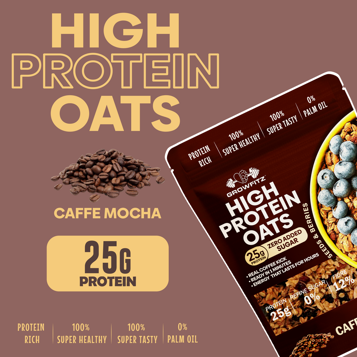 Caffee Mocha Oats | 25g High Protein | 800gm