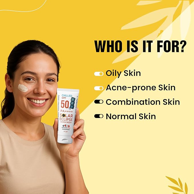 Solar Eclipse Sunscreen Spf 50 Pa++++ | For All Skin Type With Hyaluronic Acid,Vitamin C,Niacinamide & Mint | Unisex | 50G