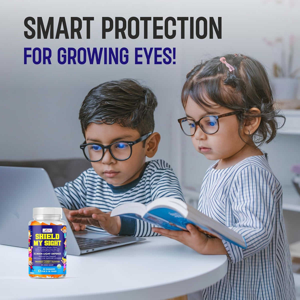 Growfitz Shield My Sight – Eye Health Gummies | 30 Gummies | Vegan | No Added Sugar