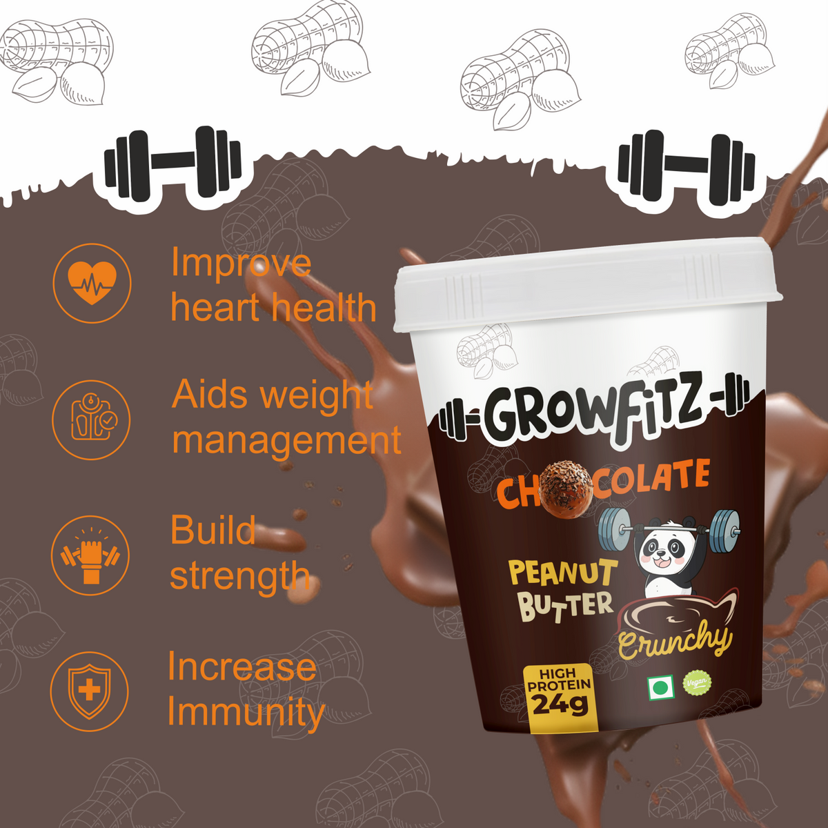 Chocolate Crunchy Peanut Butter | 24 Gram Protein | 400gm