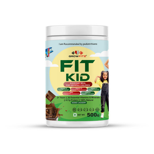 FitKid Chocolate Nutrition Shake for Kids 400g | Natural & Pediatrician-Backed | Growfitz