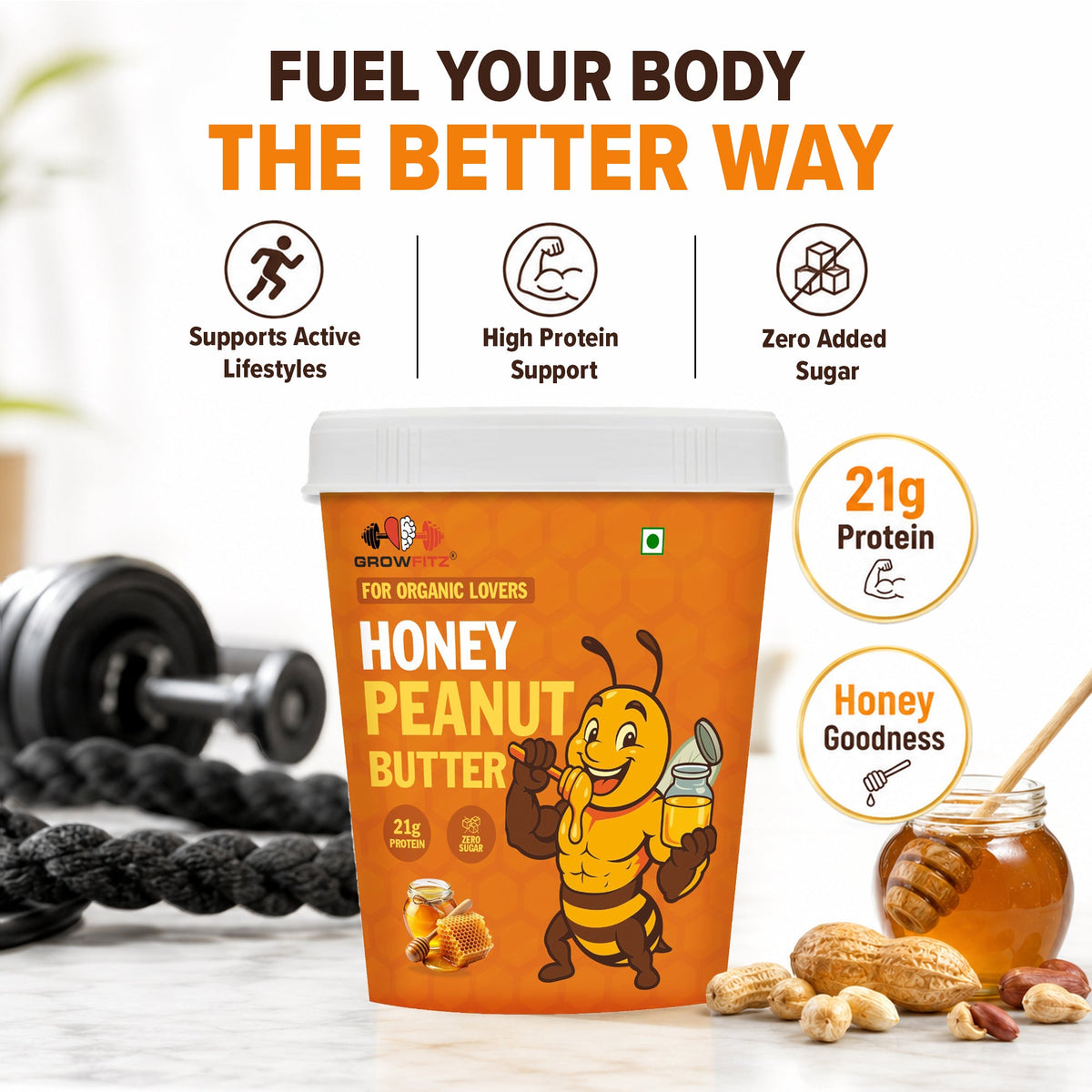 Honey Peanut Butter | 21g Protein | 400g Jar