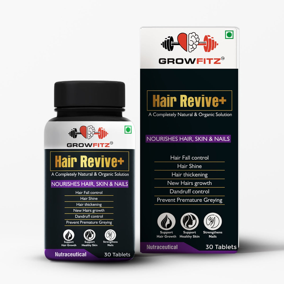 Hair Revive + | Natural Solution for Hairs | 30 Tablets