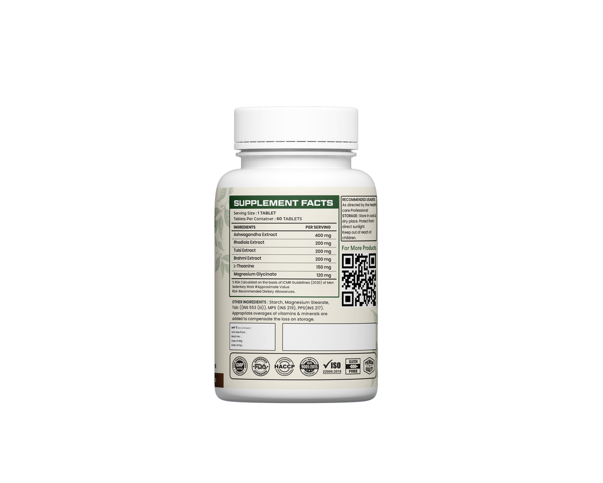 KSM-66 Ashwagandha 1300mg Tablets | 60 Veg Tablets | Supports Stress Management, Better Sleep, Muscle Recovery & Energy | Ashwagandha Supplement for Men & Women