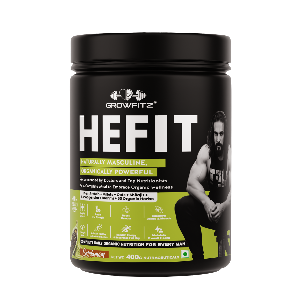 Hefit | Plant Protein | Cardamom Flavor | 400gm