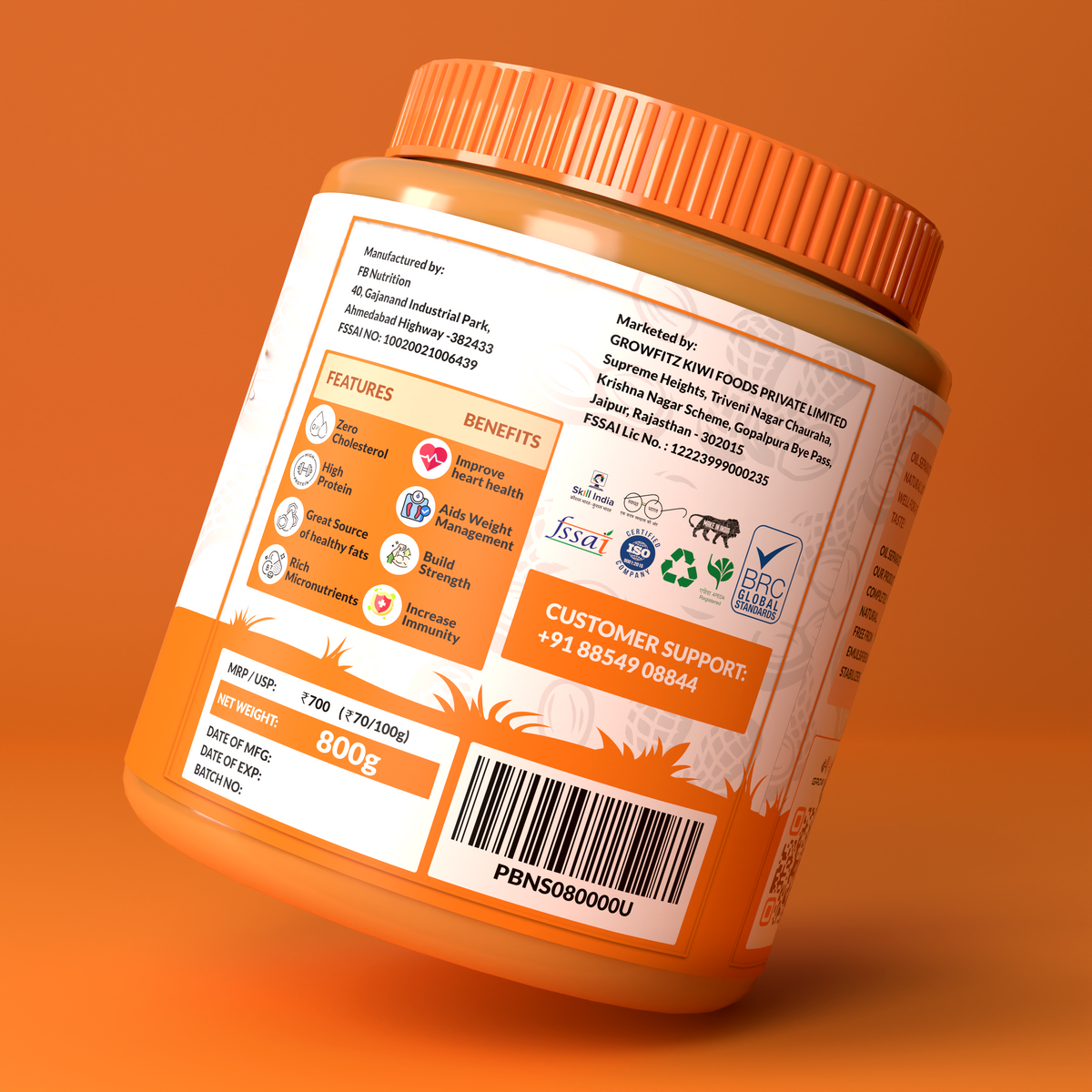 Natural Smooth Peanut Butter | 26g Protein | 800g